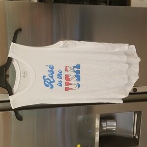 💕MIKEN FLOW💕 Graphic Tank Top ROSE IN THE USA Medium NWOT